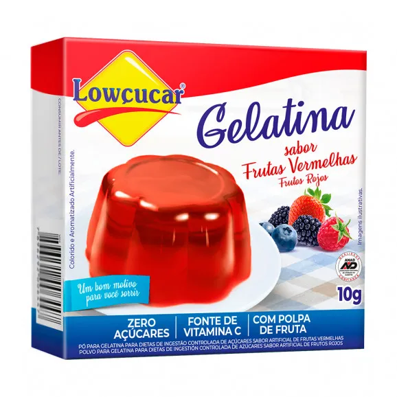 GELATINA LOWCUCAR FRUTAS VERMELHAS 10G