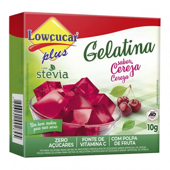 GELATINA LOWCUCAR STEVIA CEREJA 10G