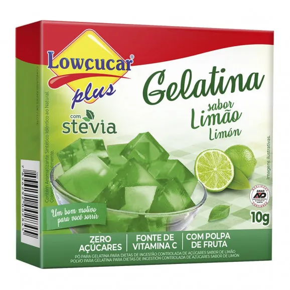 GELATINA LOWCUCAR STEVIA LIMAO 10G
