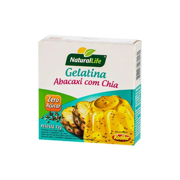 GELATINA NATURALLIFE ZERO ABACAXI/CHIA 12G