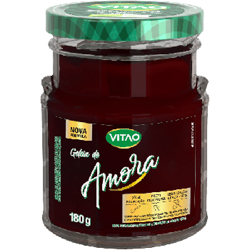 GELEIA VITAO FRUTA ZERO ACUCAR AMORA 180G