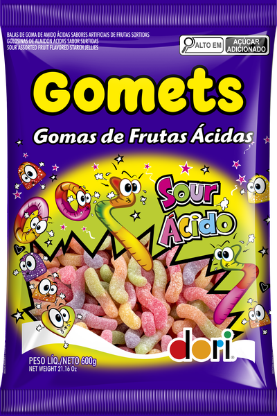 GOMA DORI GOMETS MINHOCA ACIDA 150G