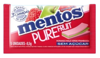 GOMA MENTOS PURE FRESH FRAMBOESA/MORANGO/MACA VERDE C/5 8,5G