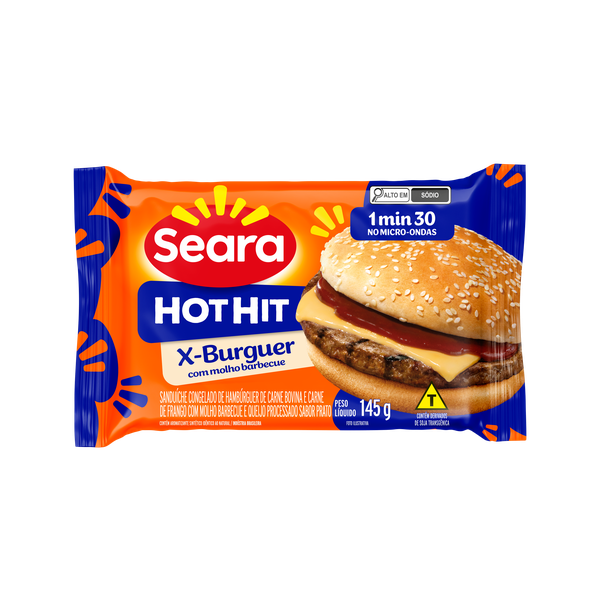 HOT HIT SEARA X-BURGUER C/MOLHO BARBECUE 145G