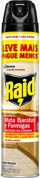 INSETICIDA RAID AEROSOL MATA BARATAS E FORMIGAS LEVE MAIS PAGUE MENOS 420ML