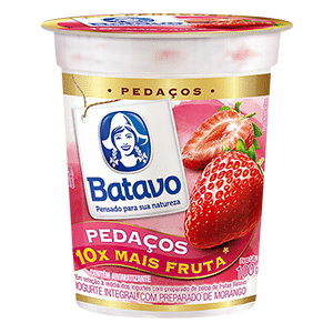 IOGURTE BATAVO PEDACOS FRUTA MORANGO 100G
