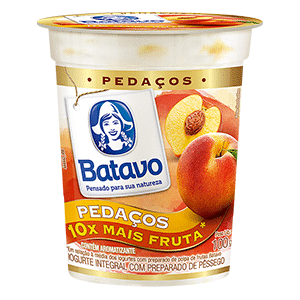 IOGURTE BATAVO PEDACOS FRUTA PESSEGO 100G