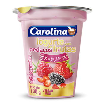 IOGURTE CAROLINA C/FRUTA FRUTAS VERMELHAS 100G