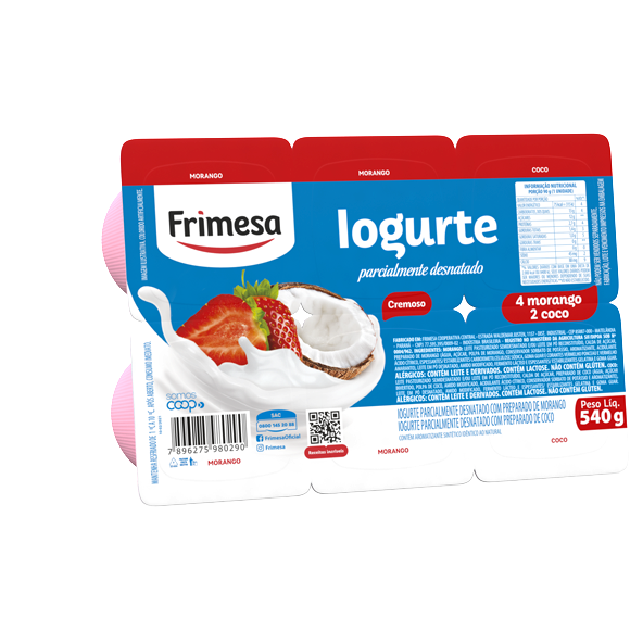IOGURTE FRIMESA TRADICIONAL MORANGO/COCO 540G
