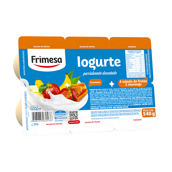 IOGURTE FRIMESA TRADICIONAL SALADA FRUTA/MORANGO 540G