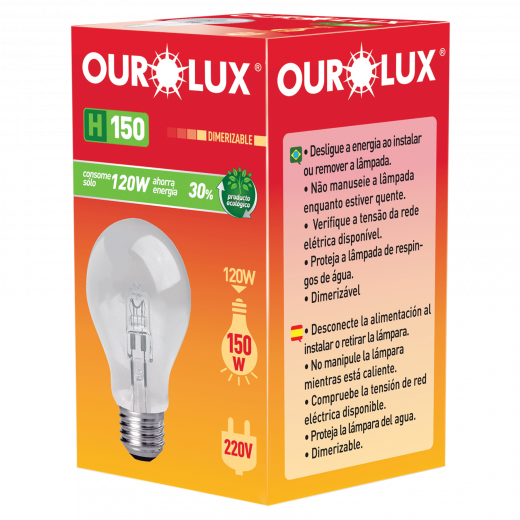 LAMPADA OUROLUX HALOGENA H150 120W 220V REF.02143