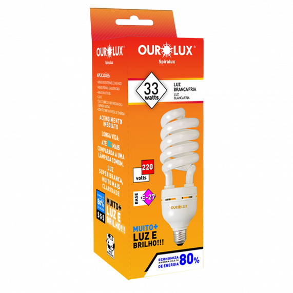 LAMPADA OUROLUX SPIRALUX E27 33W 220V REF.04248