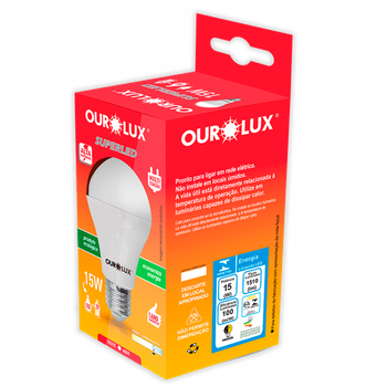 LAMPADA OUROLUX SUPERLED 15W 6500K ALTA POTENCIA BIVOLT REF.20390