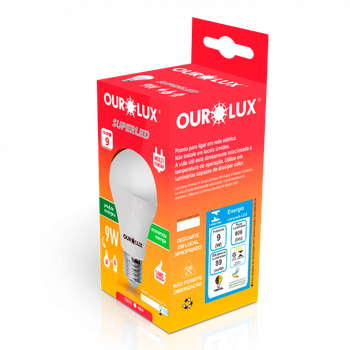 LAMPADA OUROLUX SUPERLED 9W 6500K BIVOLT REF.20031