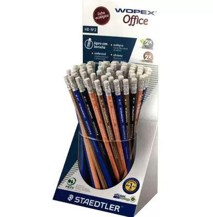 LAPIS STAEDLER PRETO REDONDO WOPEX OFFICE HB C/BORACHA SORTIDO