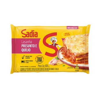 LASANHA SADIA PRESUNTO/QUEIJO 600G