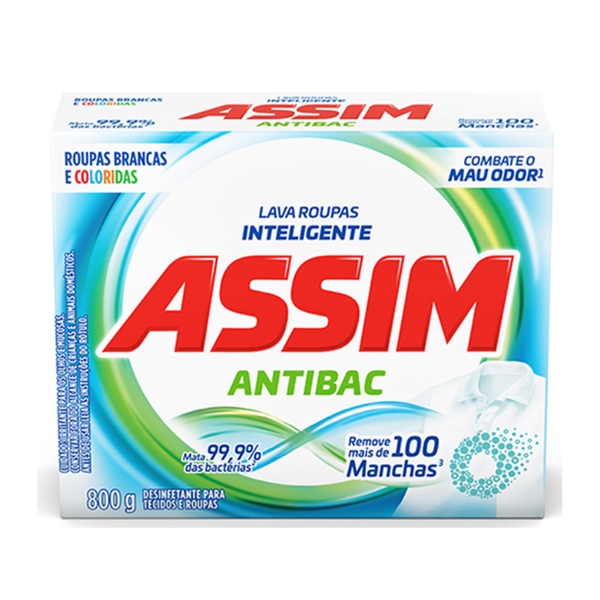 LAVA ROUPAS ASSIM PO ANTIBAC 800G