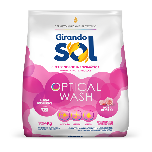 LAVA ROUPAS GIRANDO SOL PO ROSA FLORAL 4KG