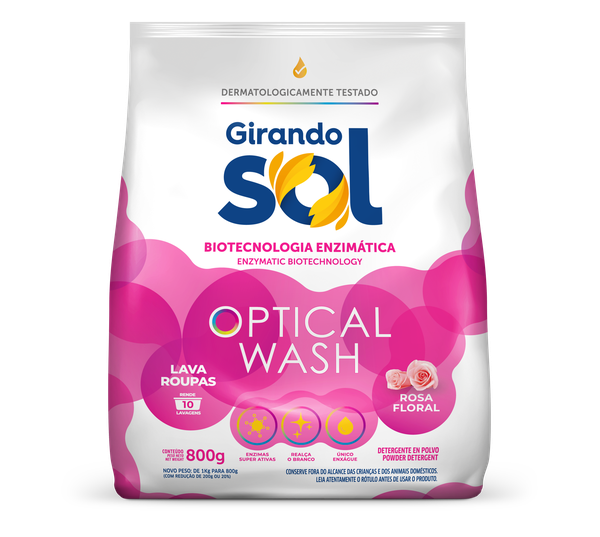 LAVA ROUPAS GIRANDO SOL PO ROSA FLORAL 800G