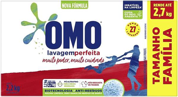 LAVA ROUPAS OMO PO LAVAGEM PERFEITA 2,2KG