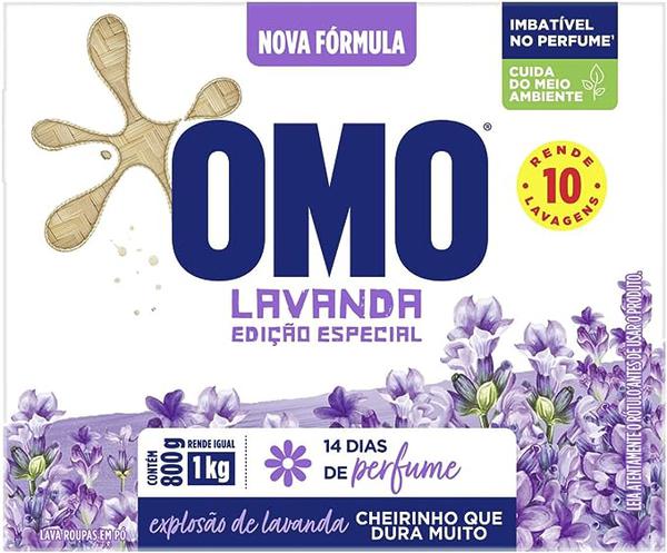 LAVA ROUPAS OMO PO LAVANDA 800G