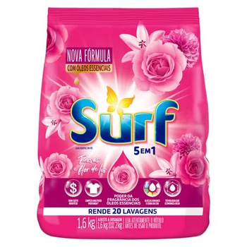 LAVA ROUPAS SURF PO 5X1 ROSAS E FLOR DE LIS 1,6KG