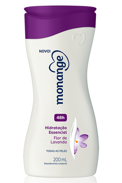 LEITE HIDRATANTE MONANGE ESSENCIAL FLOR DE LAVANDA TODAS AS PELES 200ML