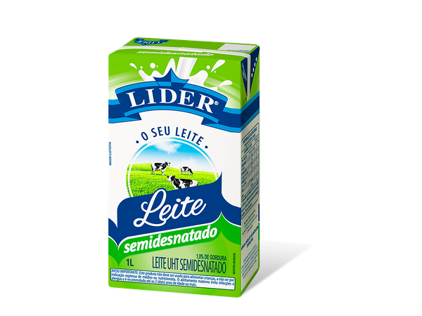 LEITE LIDER UHT SEMIDESNATADO 1LT