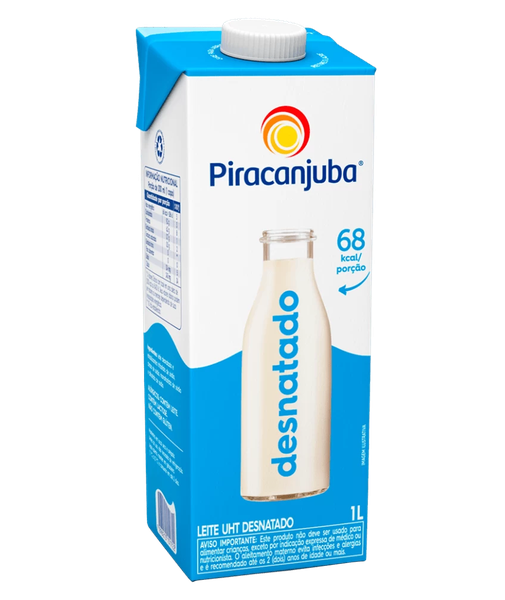 LEITE PIRACANJUBA DESNATADO UHT 1LT