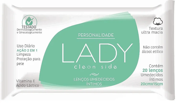 LENCOS UMEDECIDOS PERSONALIDADE INTIMO LADY CLEAN SIDE C/20