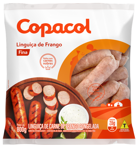 LINGUICA COPACOL FRANGO FINA CONGELADA 800G