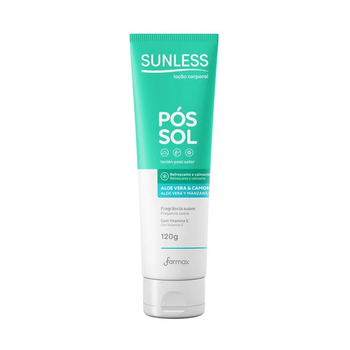 LOCAO POS SOL FARMAX SUNLESS CAMOMILA/ALOE VERA 120G