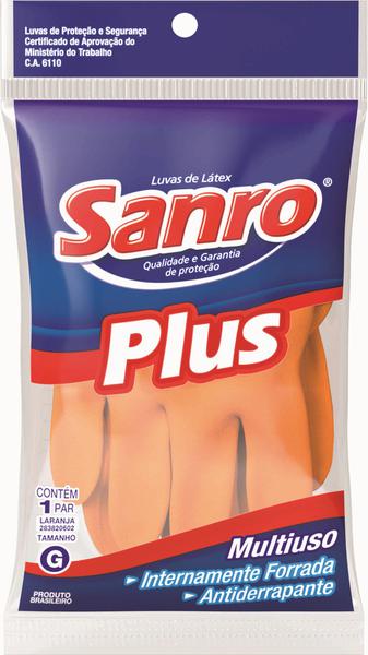 LUVA SANRO PLUS LARANJA TAM.G