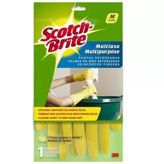 LUVA SCOTCH-BRITE 3M FORRADA AMARELA TAM.M