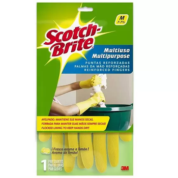 LUVA SCOTCH-BRITE 3M FORRADA AMARELA TAM.M