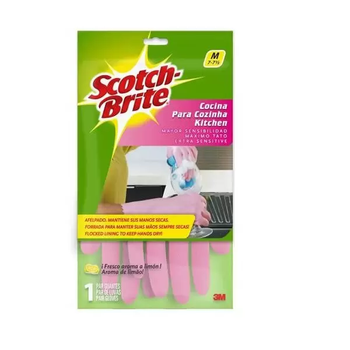 LUVA SCOTCH-BRITE 3M FORRADA ROSA TAM.M