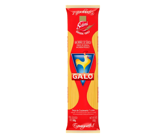 MACARRAO GALO SEMOLA ESPAGUETE 8 500G