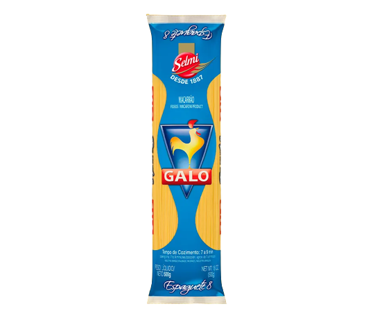 MACARRAO GALO SEMOLA ESPAGUETE 8 COMUM 500G