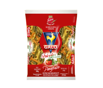 MACARRAO GALO SEMOLA PARAFUSO TRICOLOR 500G