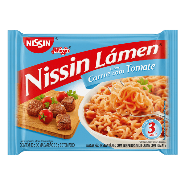 MACARRAO NISSIN LAMEN CARNE C/TOMATE 80G