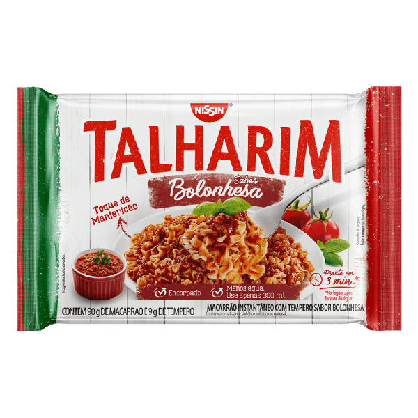 MACARRAO NISSIN TALHARIM BOLONHESA 90G