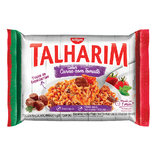 MACARRAO NISSIN TALHARIM CARNE C/TOMATE 90G