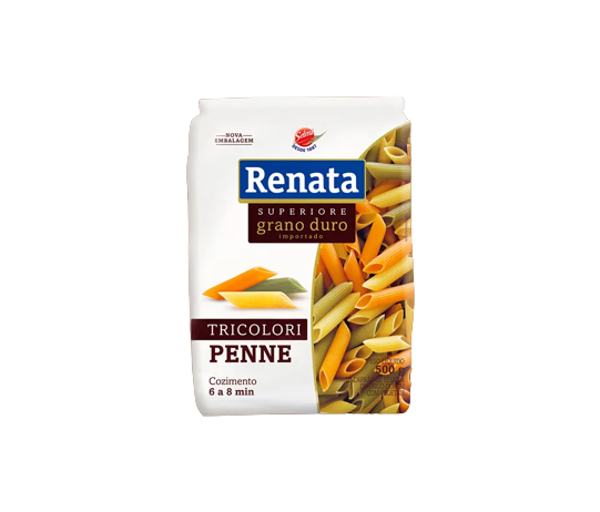 MACARRAO RENATA SUPERIORE GRANO DURO PENNE TRICOLORI 500G