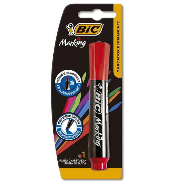 MARCADOR BIC PERMANENTE RECARREGAVEL VERMELHO