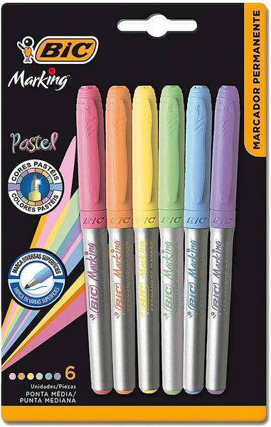 MARCADOR TEXTO BIC CORES PASTEIS C/6