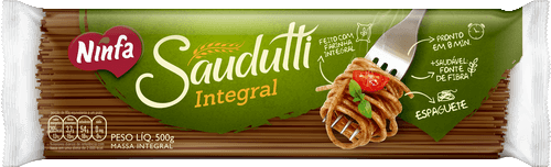 MASSA NINFA SAUDUTTI INTEGRAL ESPAGUETE 500G