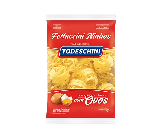 MASSA TODESCHINI C/OVOS FETTUCINE NINHOS 500G