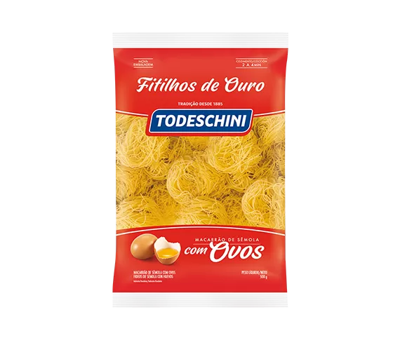 MASSA TODESCHINI C/OVOS FITILHOS DE OURO 500G