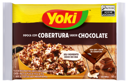 MILHO PIPOCA YOKI MICRO-ONDAS COBERTURA CHOCOLATE 160G