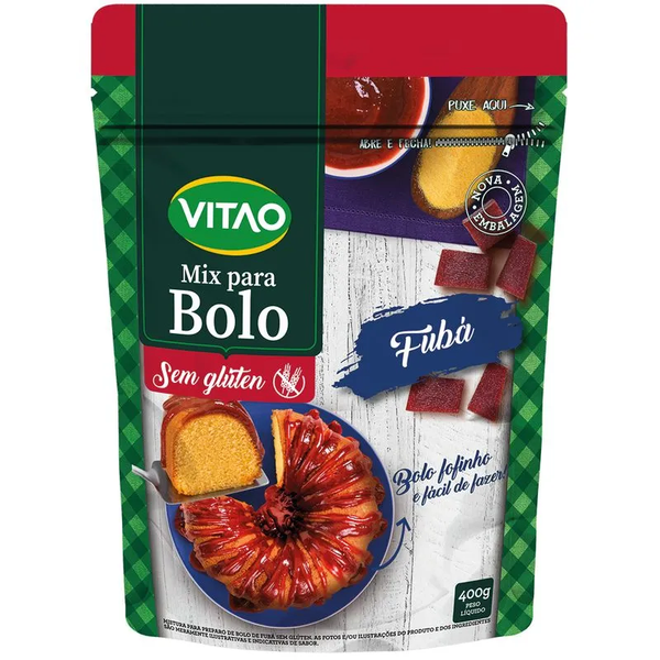 MISTURA BOLO VITAO S/GLUTEN FUBA 400G